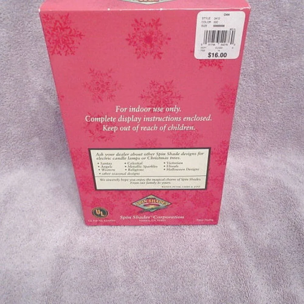 Vtg Revolving Christmas Tree Lamp Shades Set Of 3 With Light Bulbs Holiday NOS
